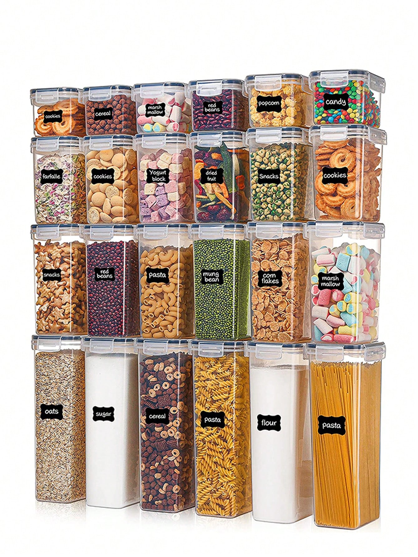 Tea Coffee Sugar Container - 48pcs Airtight Food Storage Containers, Free