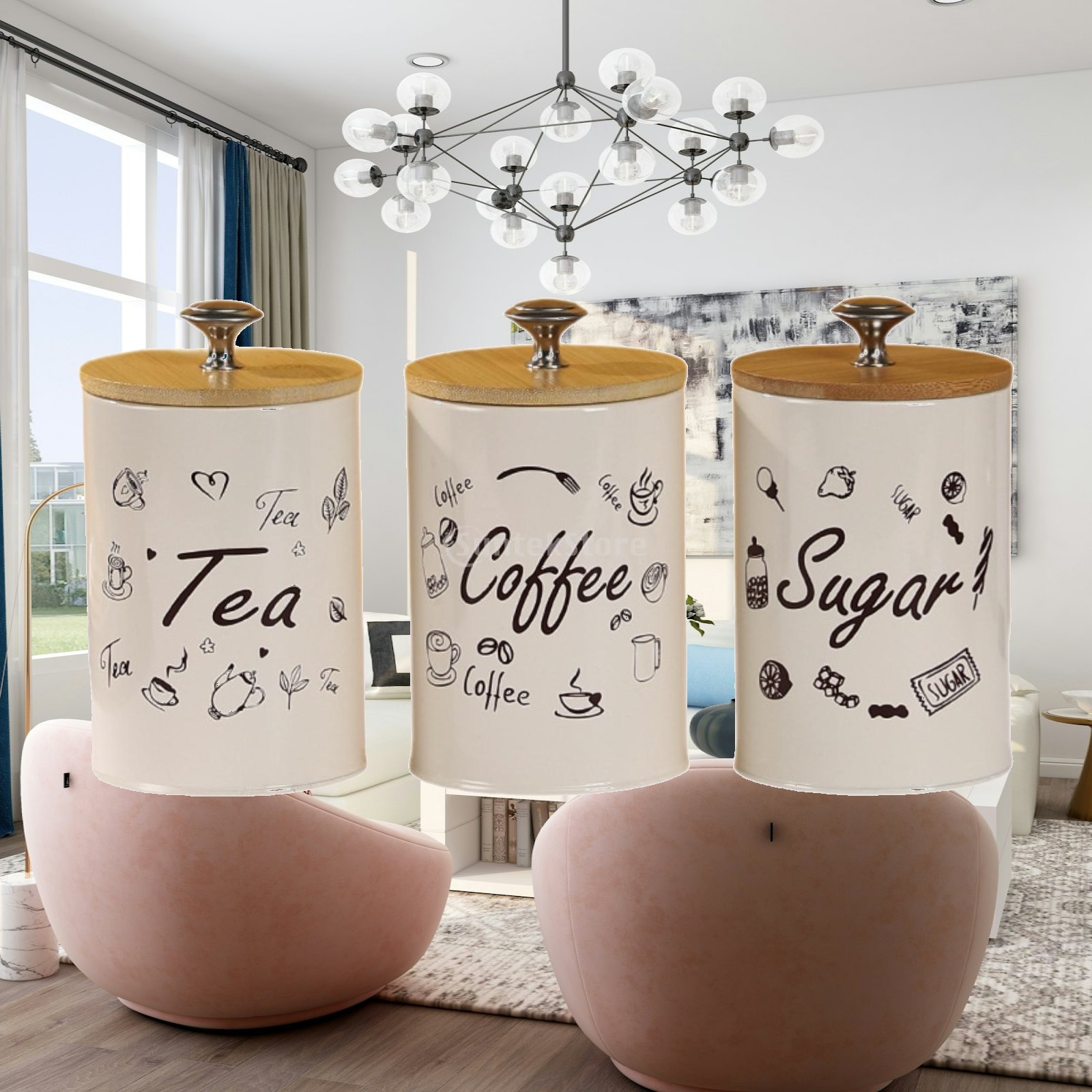 Canister Coffee Sugar Tea - Farmhouse Coffee Tea Sugar Canister Set