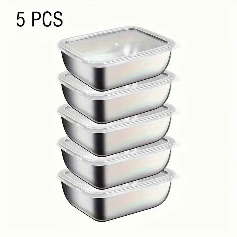 Tea Coffee Sugar Container - 5-Piece Stainless Steel Food Storage Containers,