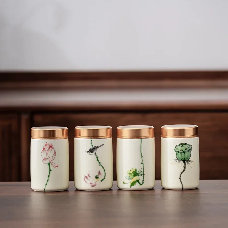 Tea Coffee Sugar Container - 4PCS/LOT Boutique ceramics Tea Caddy Medicinal
