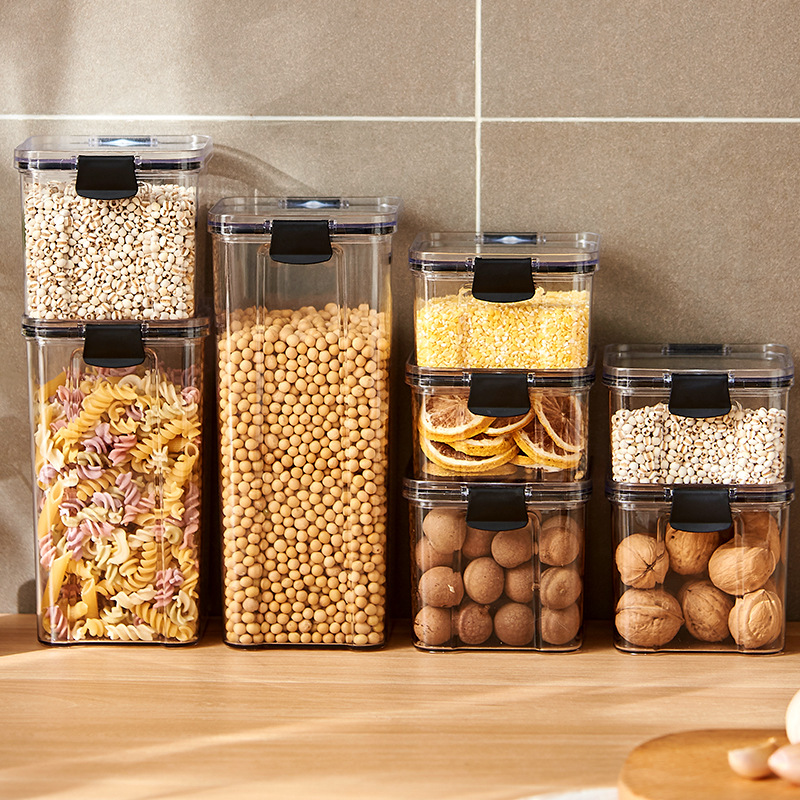 Tea Coffee Sugar Container - Sealed Jars Kitchen Grain Storage Organizer