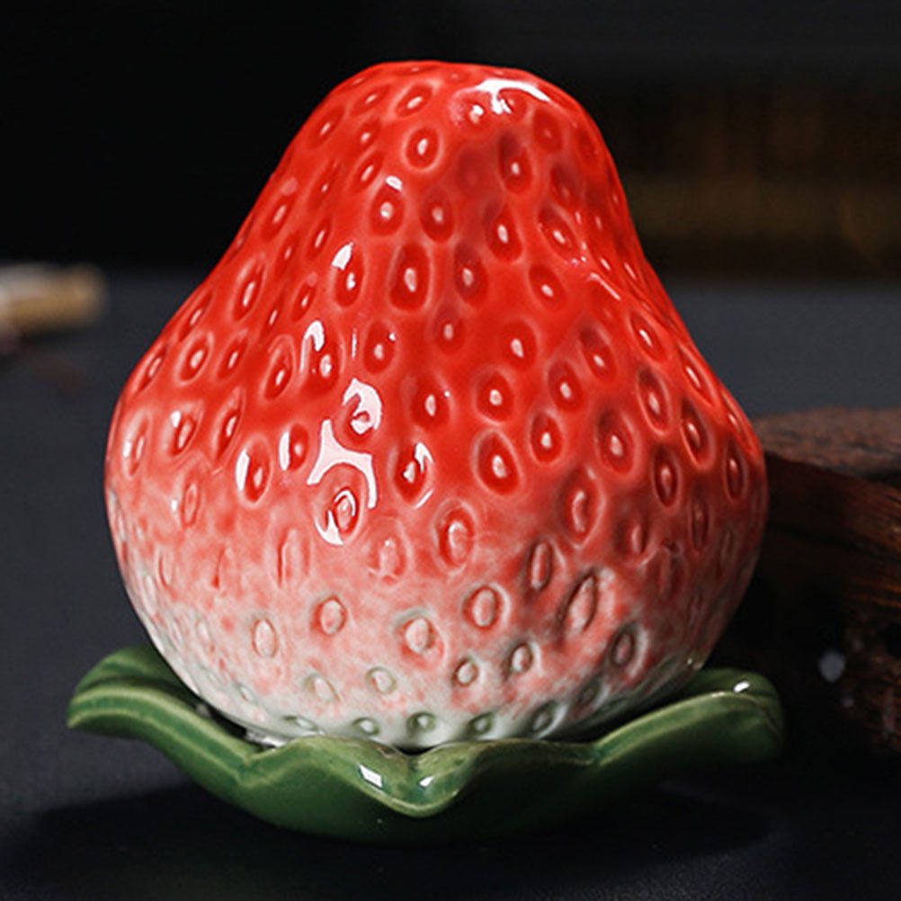 Canister Coffee Sugar Tea - Strawberry Shaped Ceramic Tea Canister for