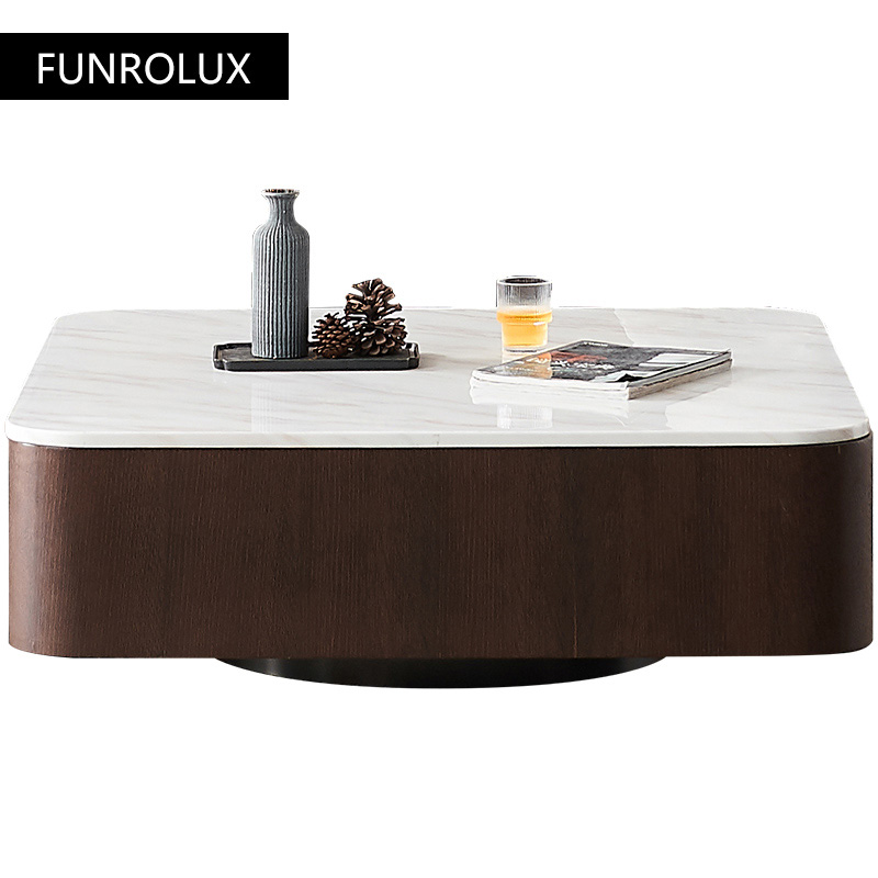 Coffee Tea Unit - Modern Square marble coffee table simple