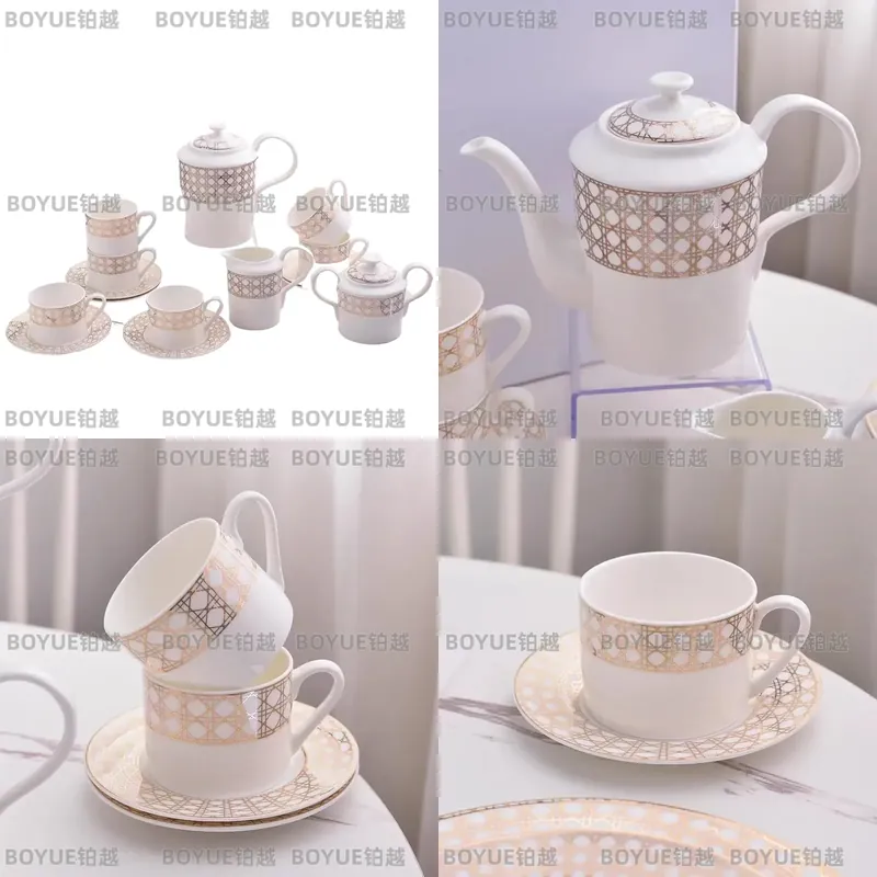 Coffee Tea Gift - Luxury Bone China Coffee Cup Set