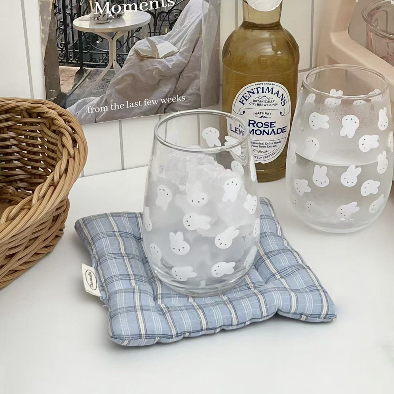 Cute Miffy Rabbit Printed Glas - Coffee Tea & Hot Chocolate 评论和价格