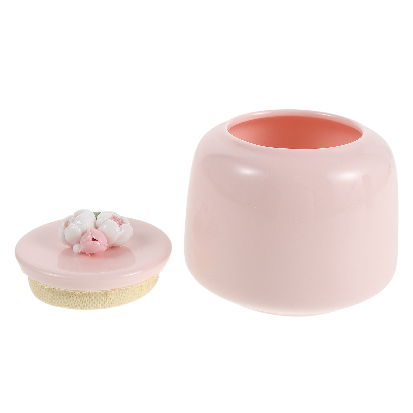 Ceramic Tea Jar Pink Porcelain - Canister Coffee Sugar Tea 评论和价格