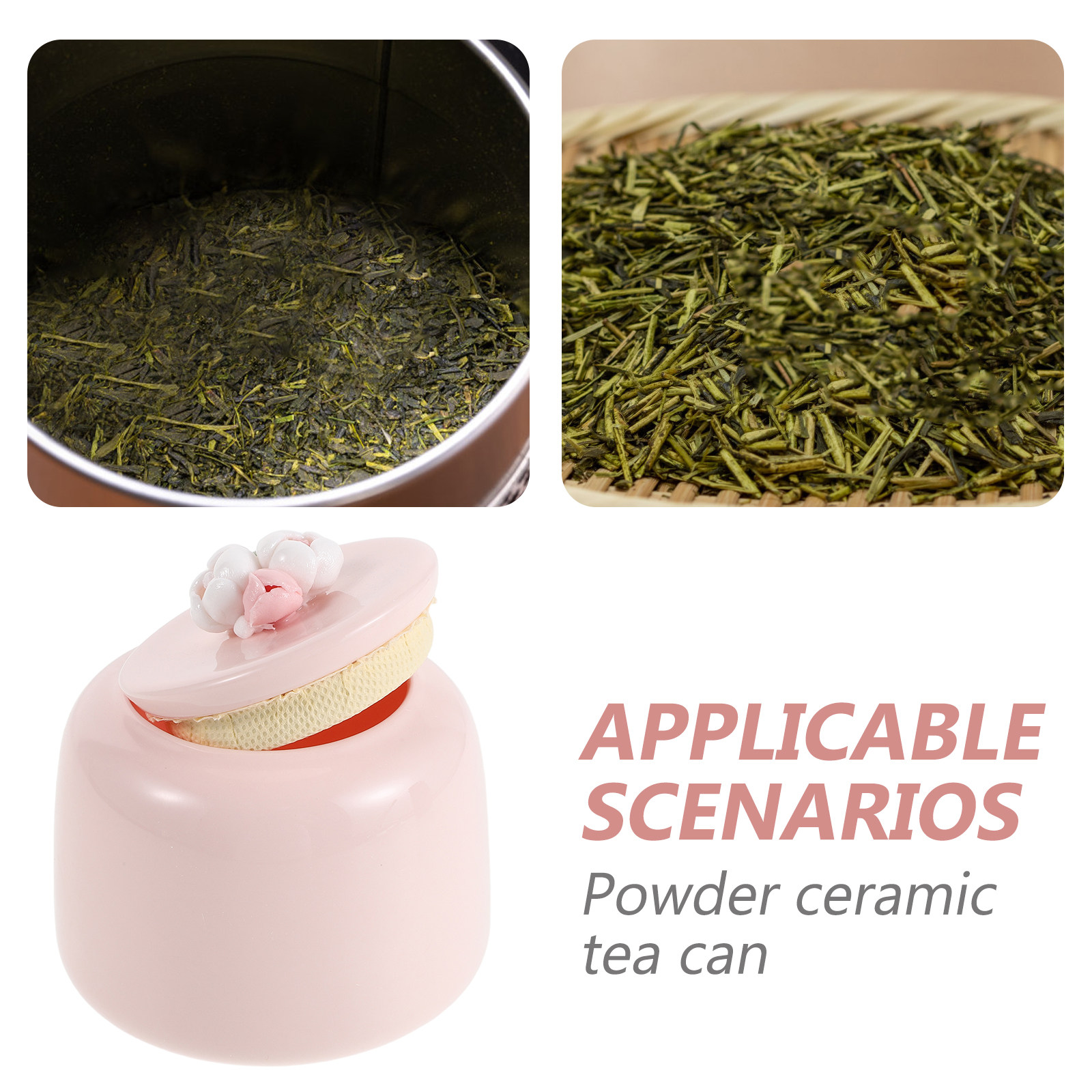 Ceramic Tea Jar Pink Porcelain - Canister Coffee Sugar Tea 评论和价格