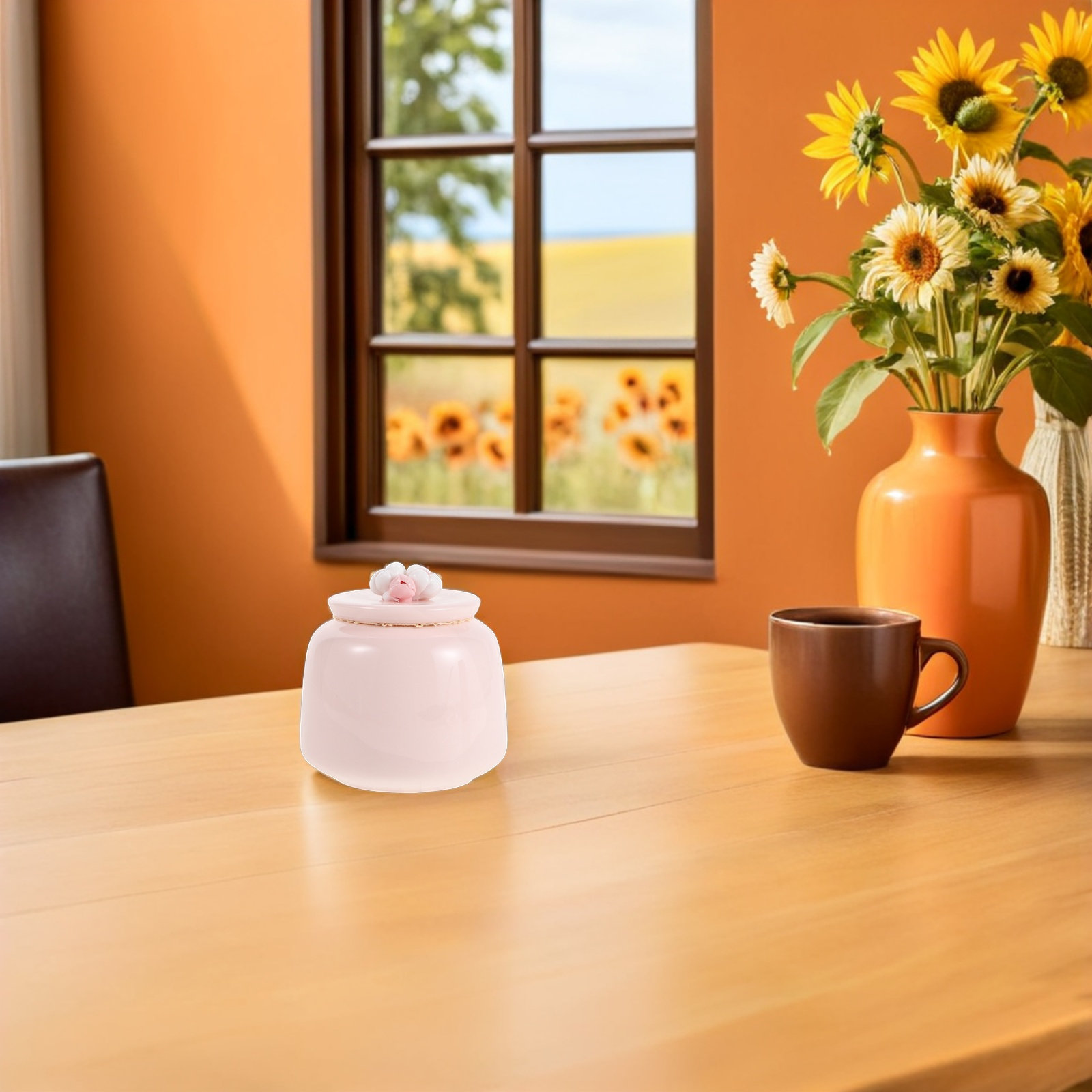 Ceramic Tea Jar Pink Porcelain - Canister Coffee Sugar Tea 评论和价格