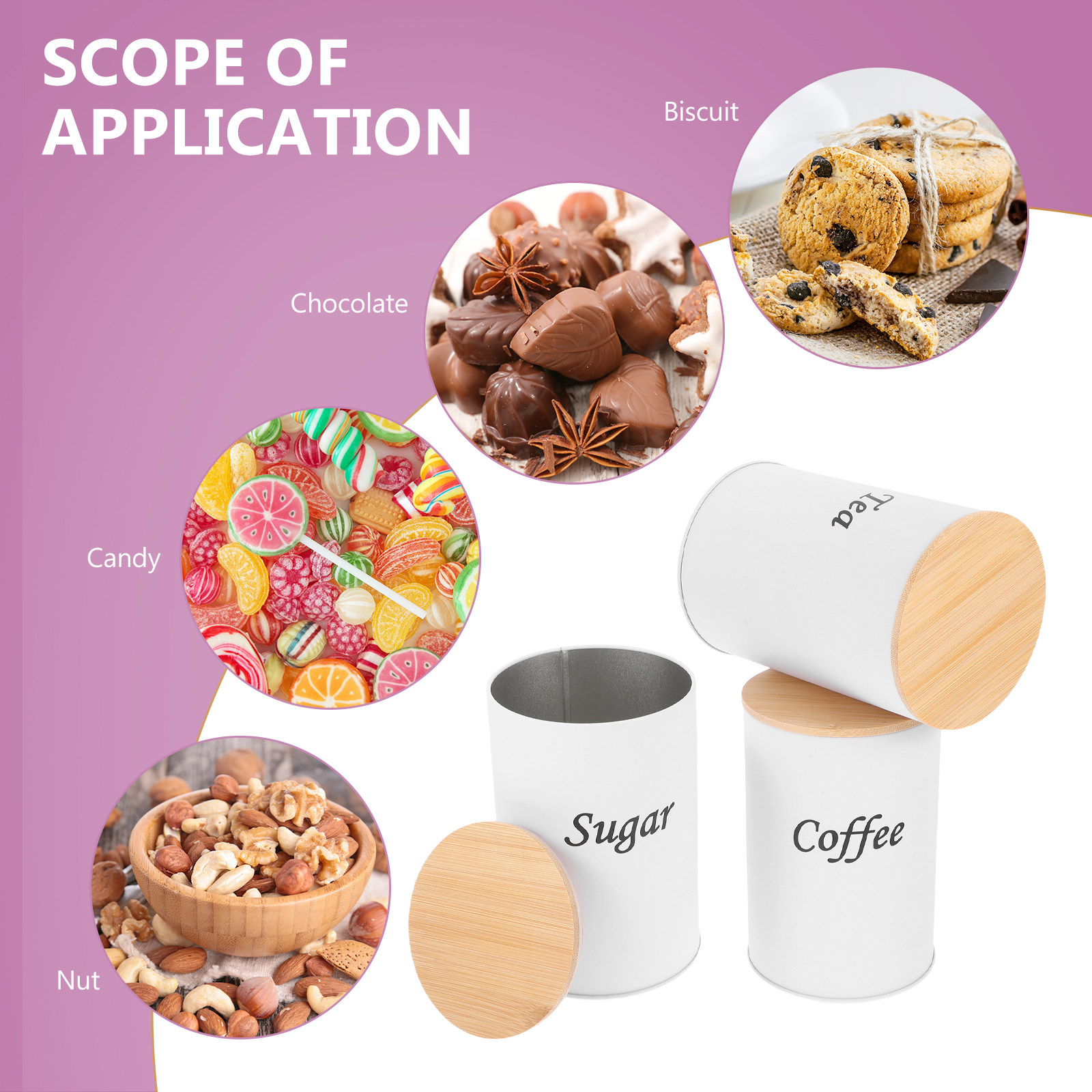 3Pcs Airtight Round Canisters  - Canister Coffee Sugar Tea 评论和价格