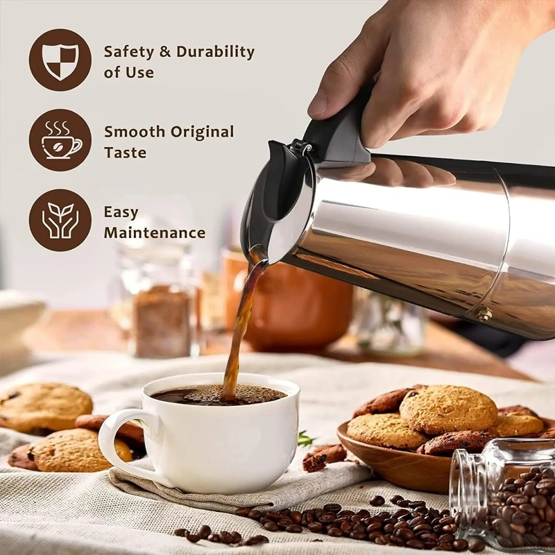 6 Cup Mocha Pot Stainless Stee - Coffee Tea Chocolate 评论和价格