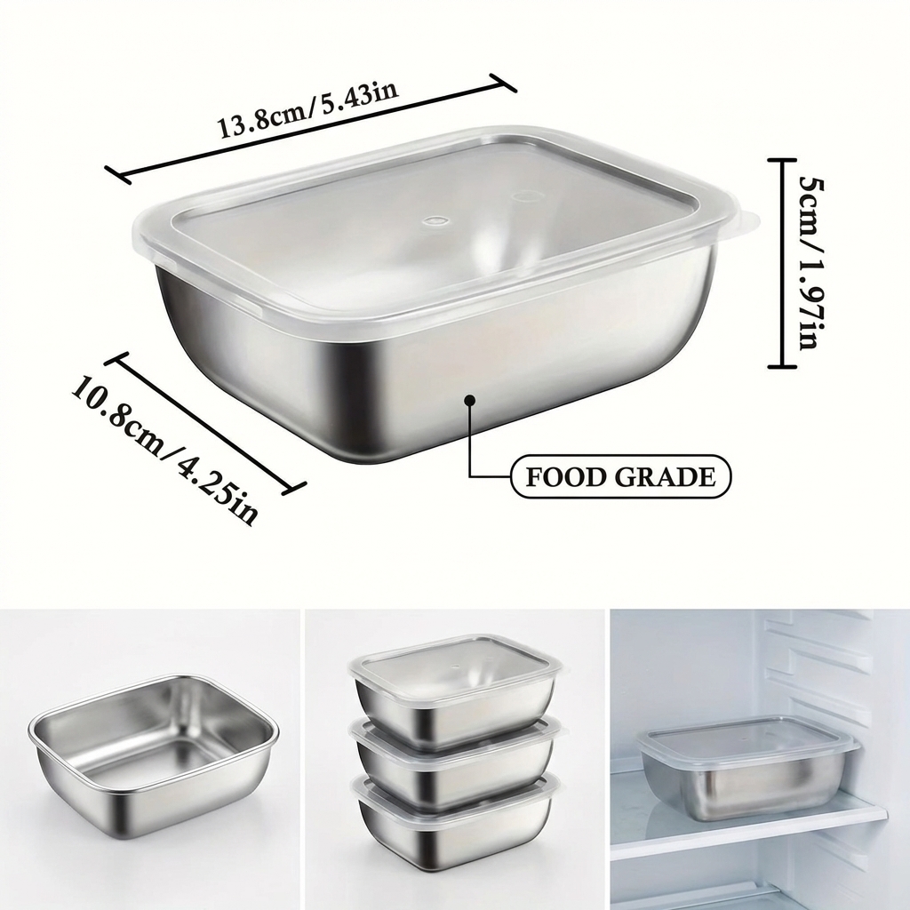 5PCS Stainless Steel Food Stor - Tea Coffee Sugar Container 评论和价格