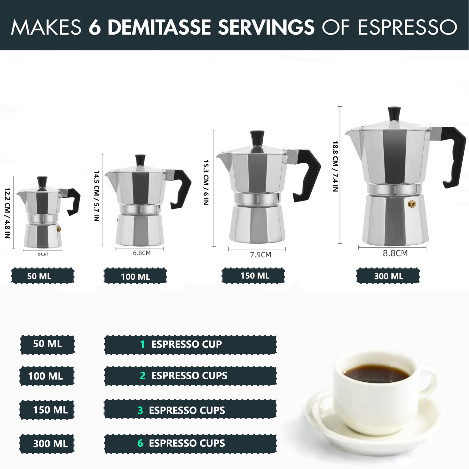 Classic Aluminum Moka Pot 50-3 - Coffee Tea Chocolate 评论和价格