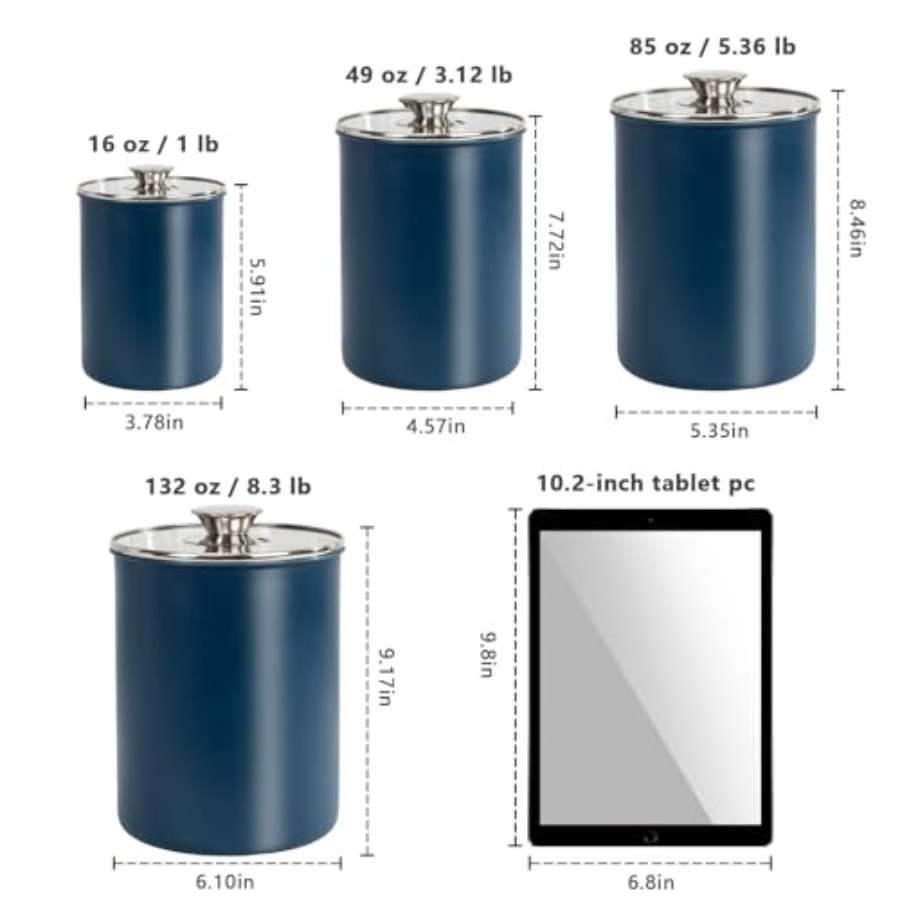 Stainless Steel Food Canister  - Canister Coffee Sugar Tea 评论和价格