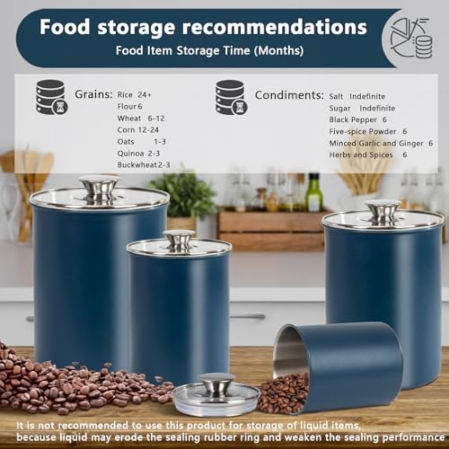 Stainless Steel Food Canister  - Canister Coffee Sugar Tea 评论和价格