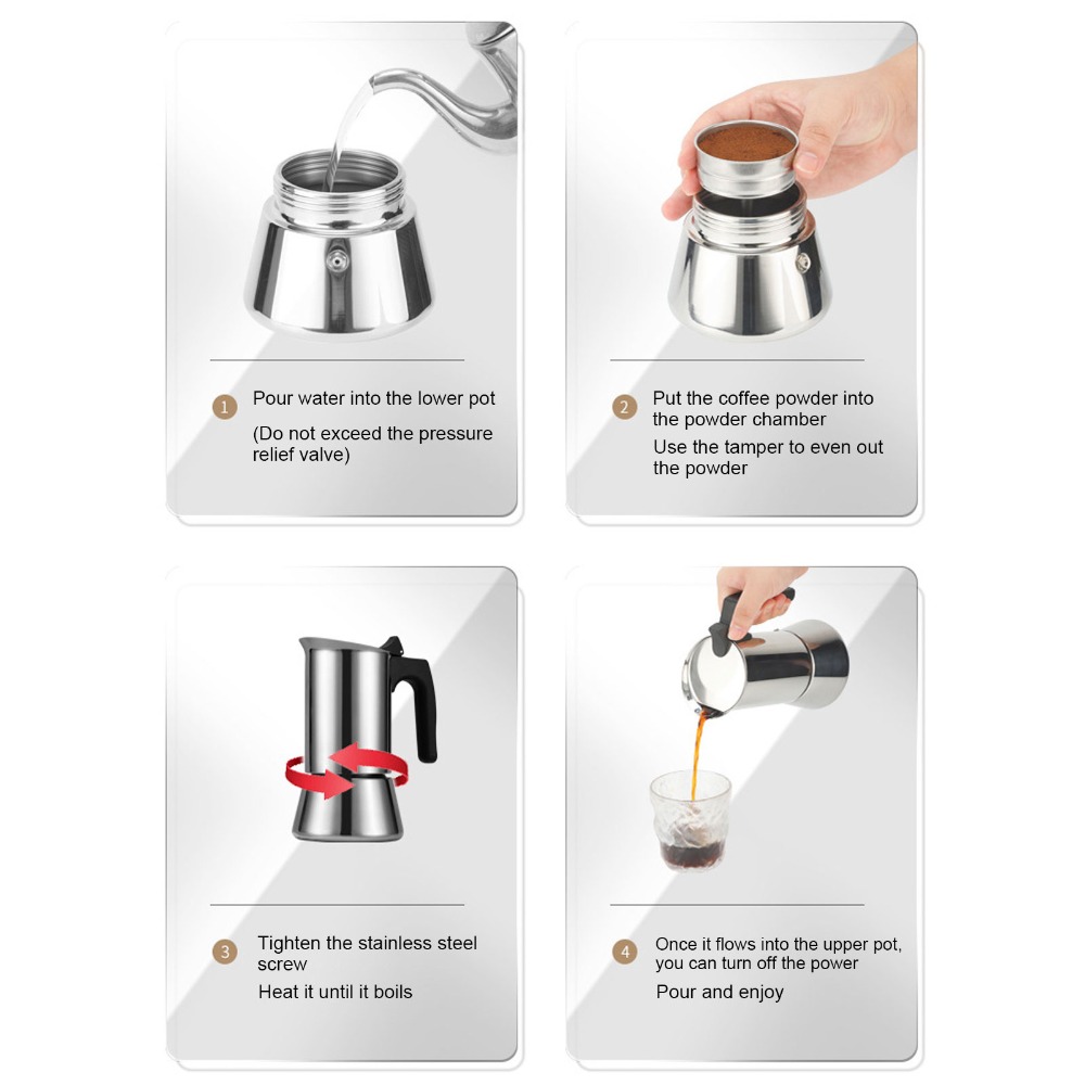 Stainless Steel Moka Pot Large - Coffee Tea Chocolate 评论和价格