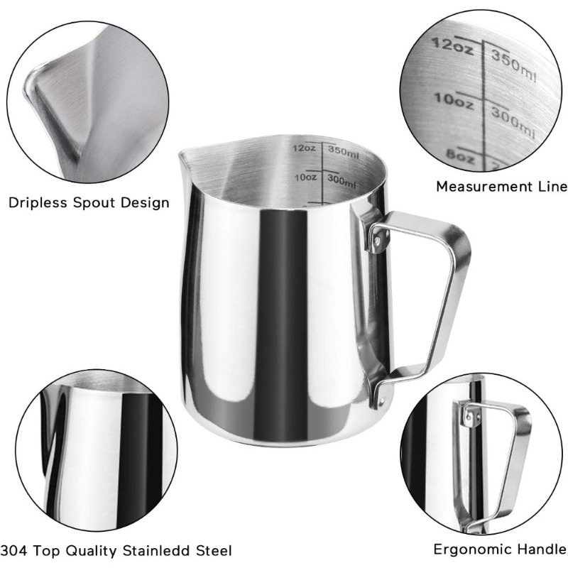 Milk Frothing Pitcher,Stainles - Barista Milk Jug 评论和价格
