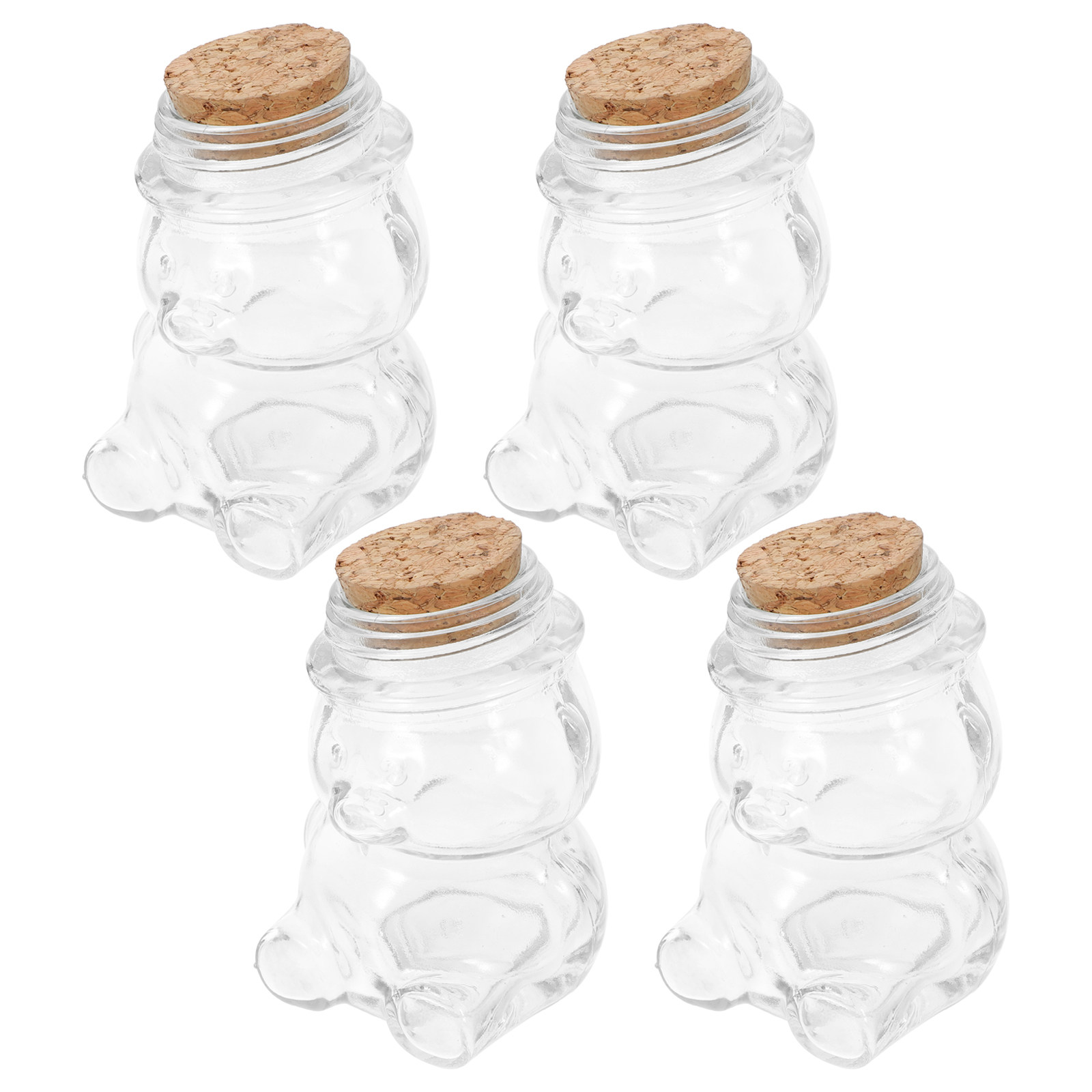 4Pcs Glass Candy Jar Set Trans - Tea Coffee Sugar Container 评论和价格