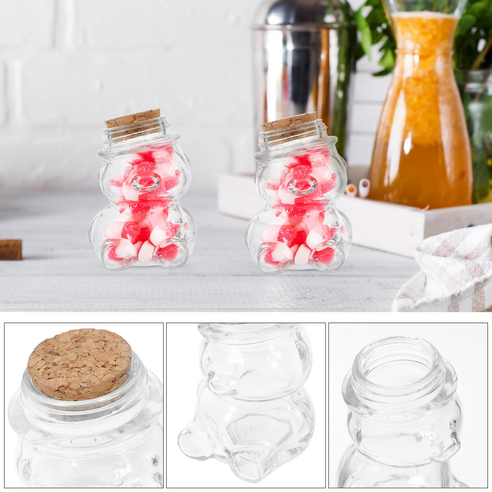 4Pcs Glass Candy Jar Set Trans - Tea Coffee Sugar Container 评论和价格