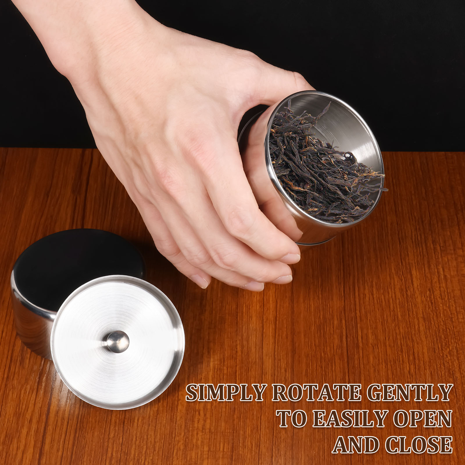 Stainless Steel Tea Leaf Tins  - Tea Coffee Sugar Container 评论和价格