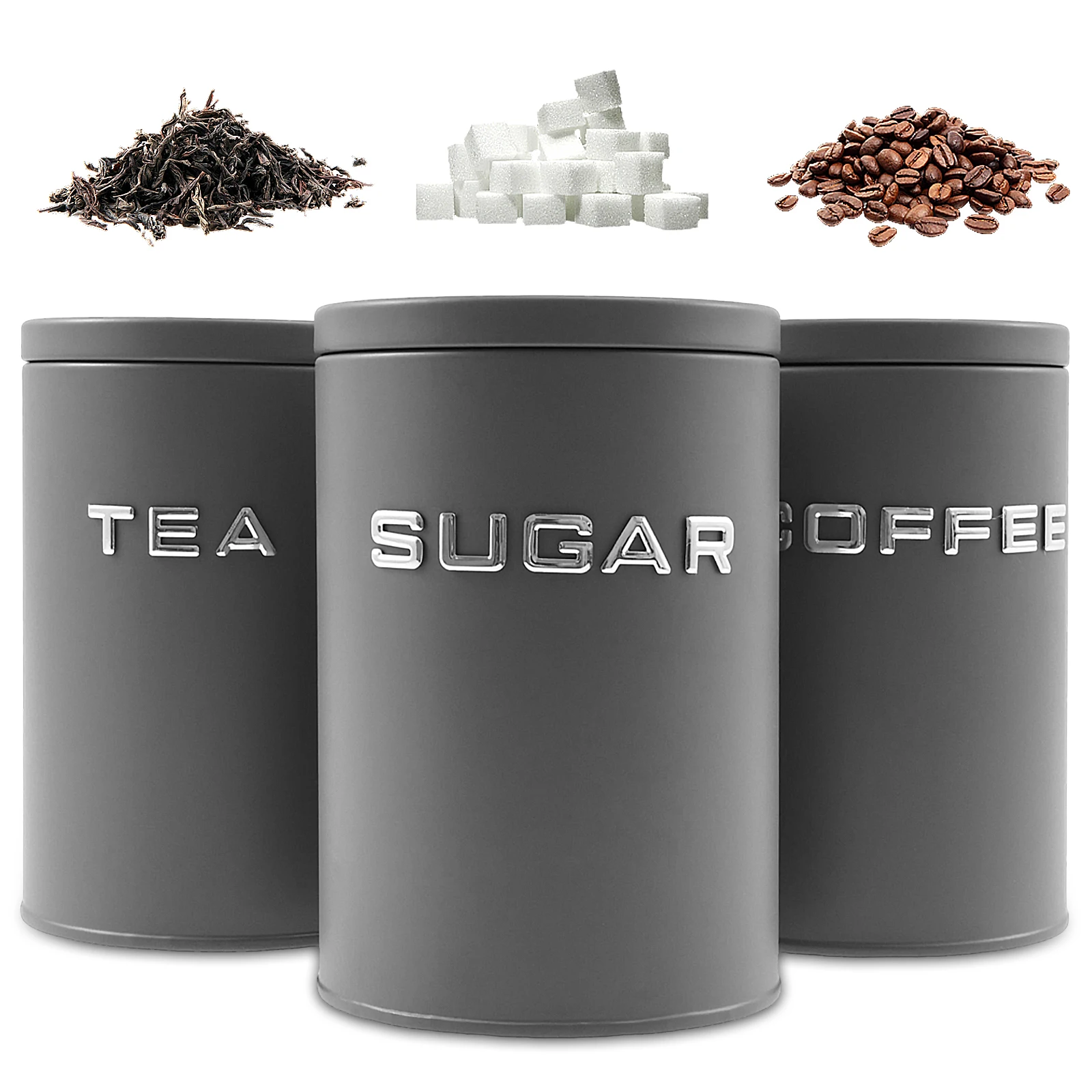 3 Pcs Tea Coffee Sugar Caniste - Tea Coffee Sugar Container 评论和价格