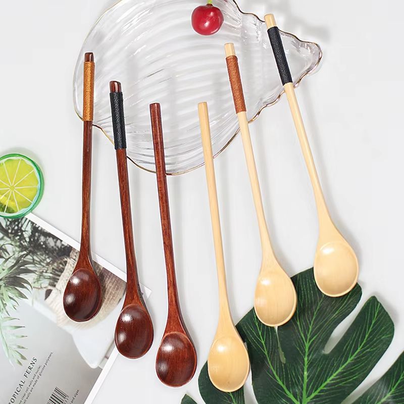 Wooden Teaspoons Long Wood Cof - Coffee Tea Japan 评论和价格