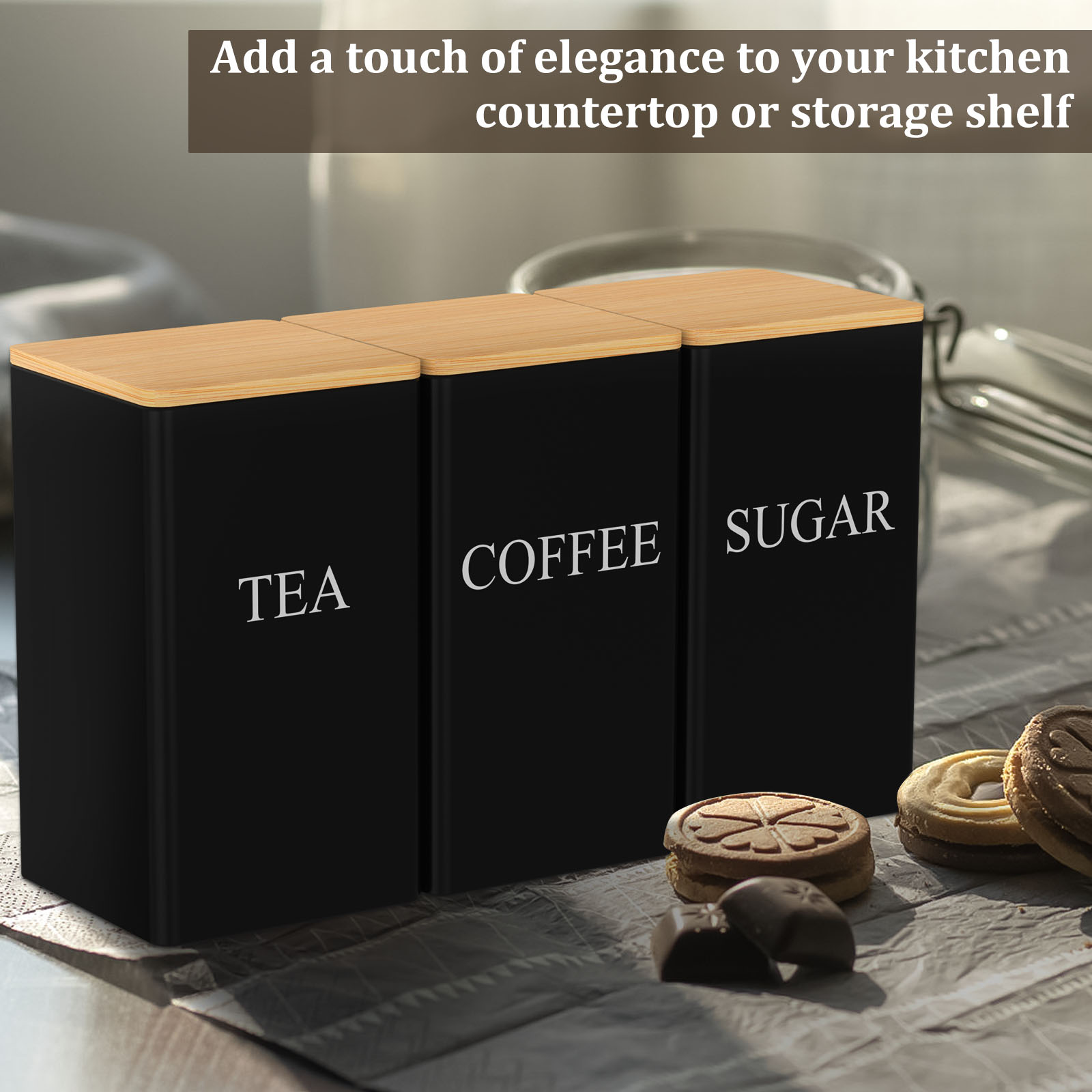 Coffee Bean Storage Jar Metal  - Tea Coffee Sugar Container 评论和价格